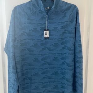 NWT Johnnie O Performance Talbert Zip Pullover Sweater Barrels Blue Small $168